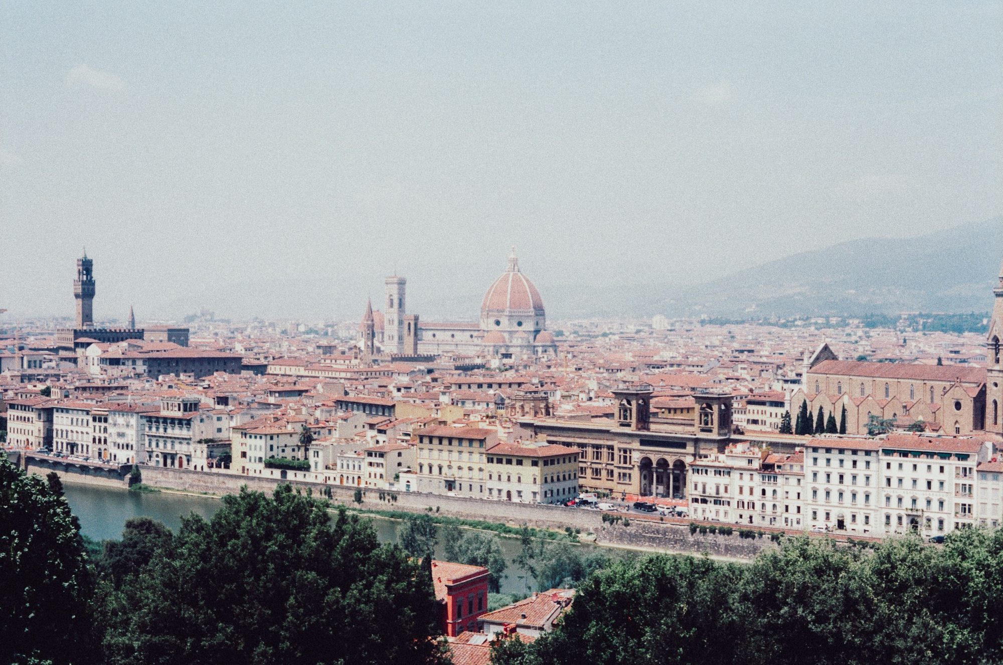 Florence skyline overlooking the Arno river – destination wedding in Italy